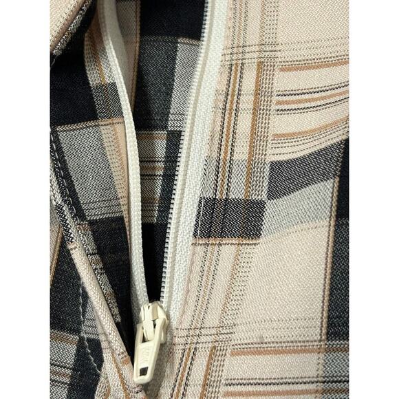 Pretty Garbage Pants Womens Size L Black Beige Checkered Plaid Wide Leg Boho - Picture 5 of 16